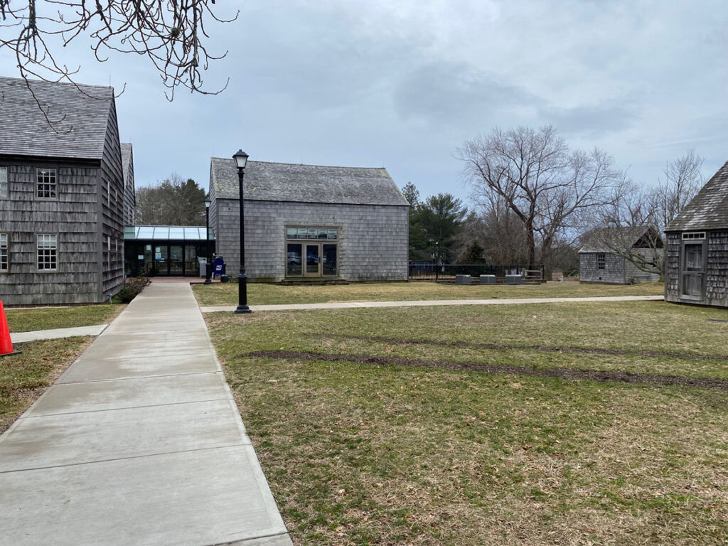 The East Hampton town hall campus before the pollinator garden was planted.