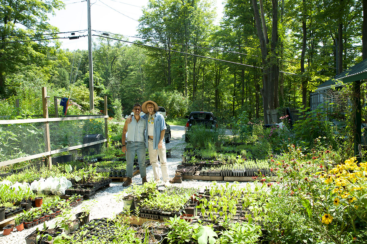 Flosagri nursery in Cold Spring, NY, with the two owners and lots of seedlings